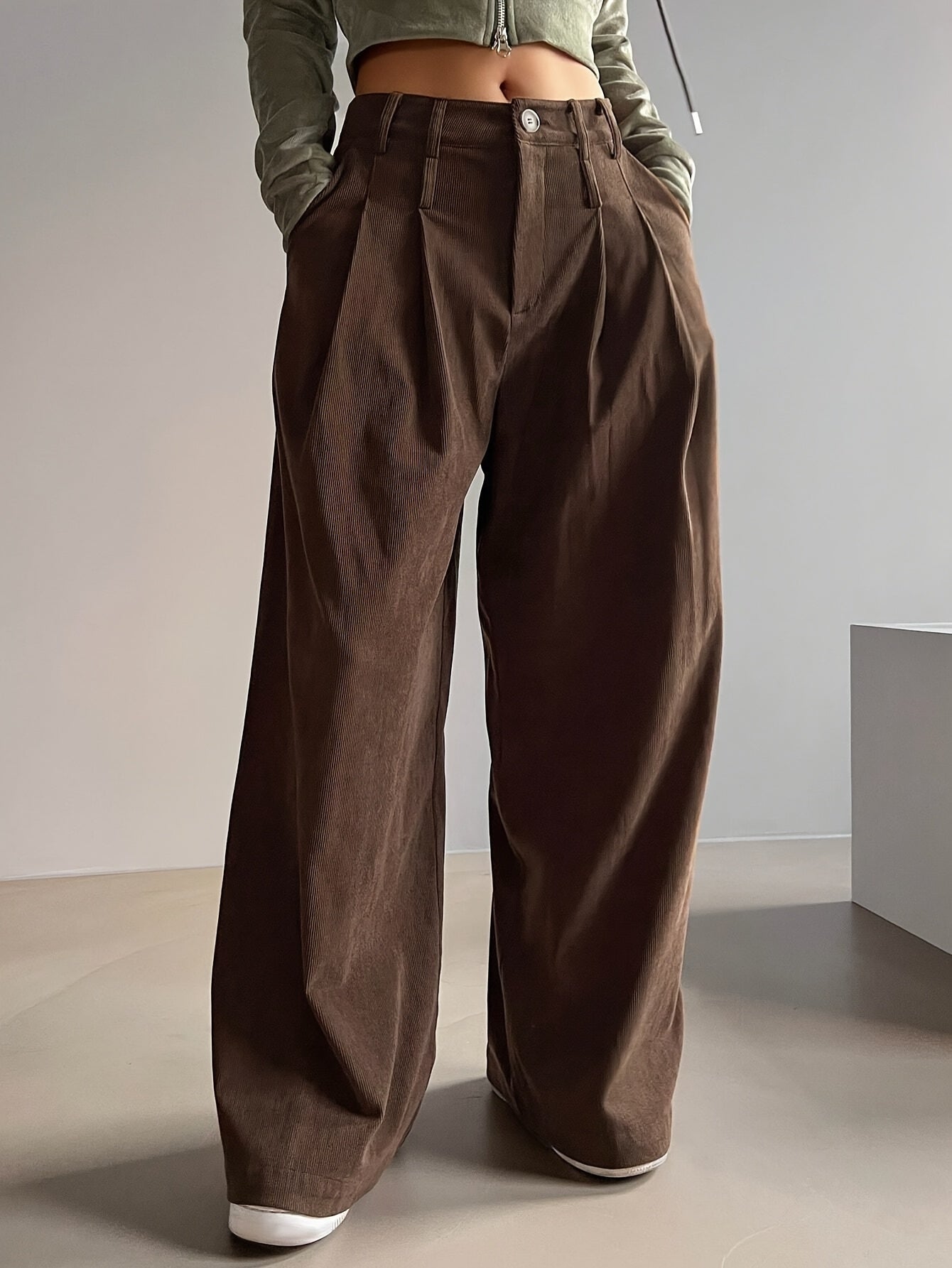 2025 New Arrival: Stylish Thickened High-Waist Flannel Wide-Leg Pants for Women, Essential Outing Wear for Spring, Autumn & Winter – Perfect for Casual Dates and Daily Use, Limited Time with Lowest Price Guarantee!