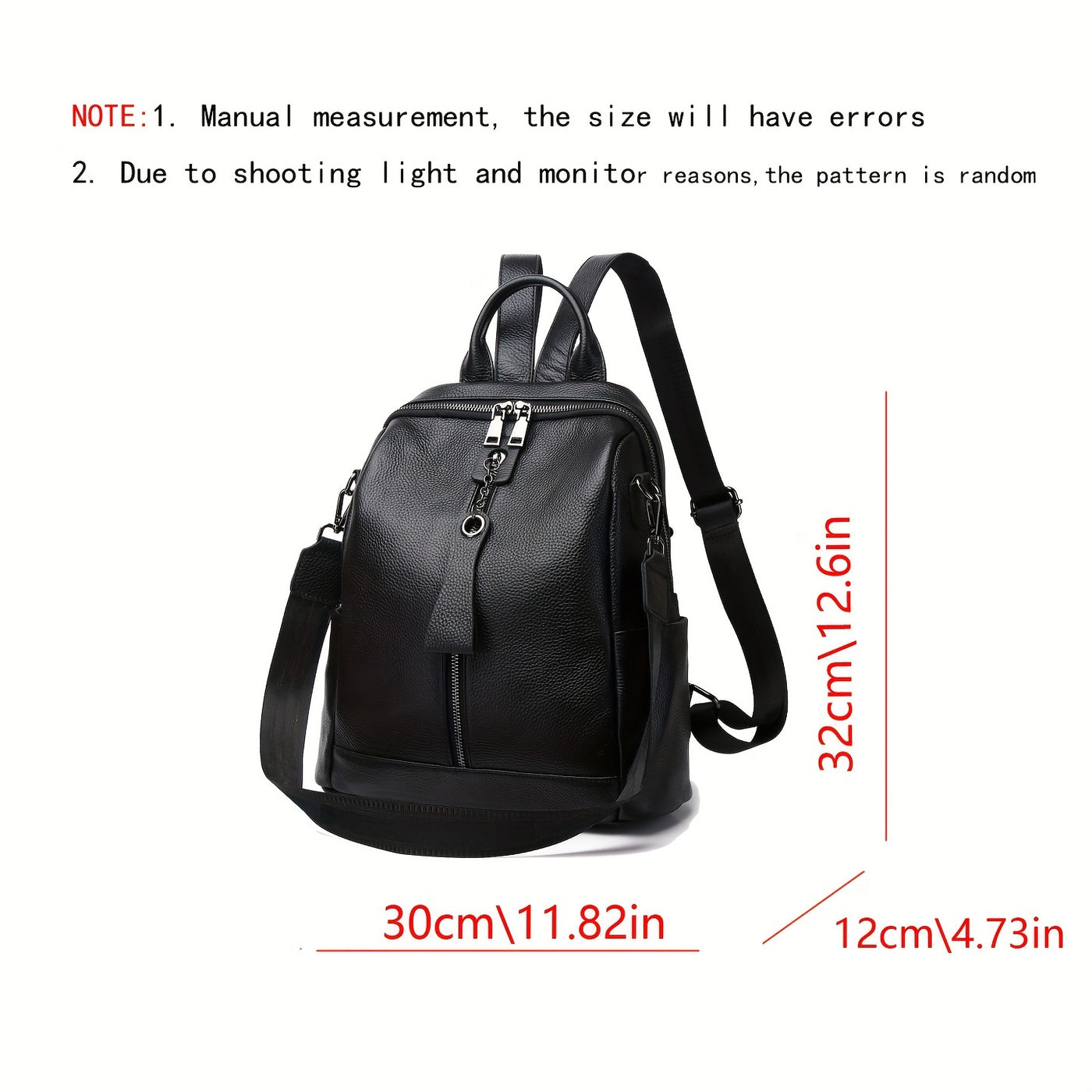 2024 New Fashion Large Capacity Elegant Genuine Leather Women's Backpack, Korean Style Anti-Theft Commuter Travel Bag with Adjustable Strap and Zipper Closure