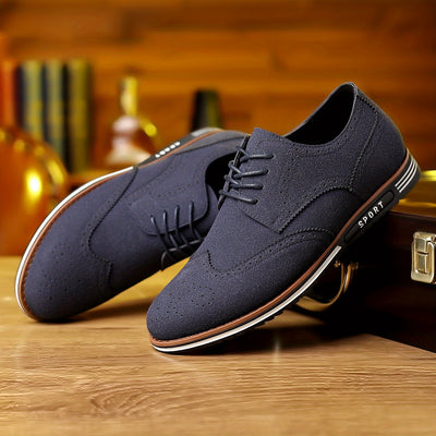[Versatile Casual Shoes] Versatile Plus Size Men's Casual Shoes | Korean Style, Soft Sole Lace-up Rubber Sole Wedding Everyday Shoes