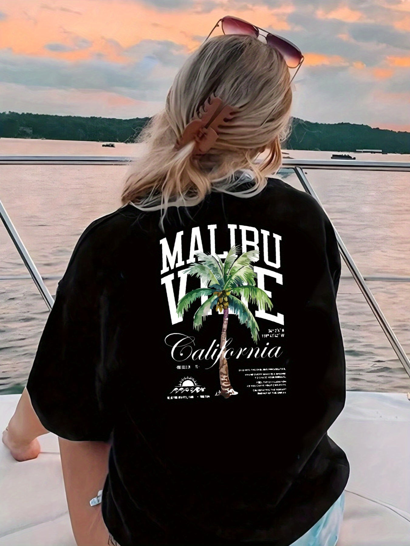 MALIBU VIBE California Graphic Long Sleeve T-Shirt