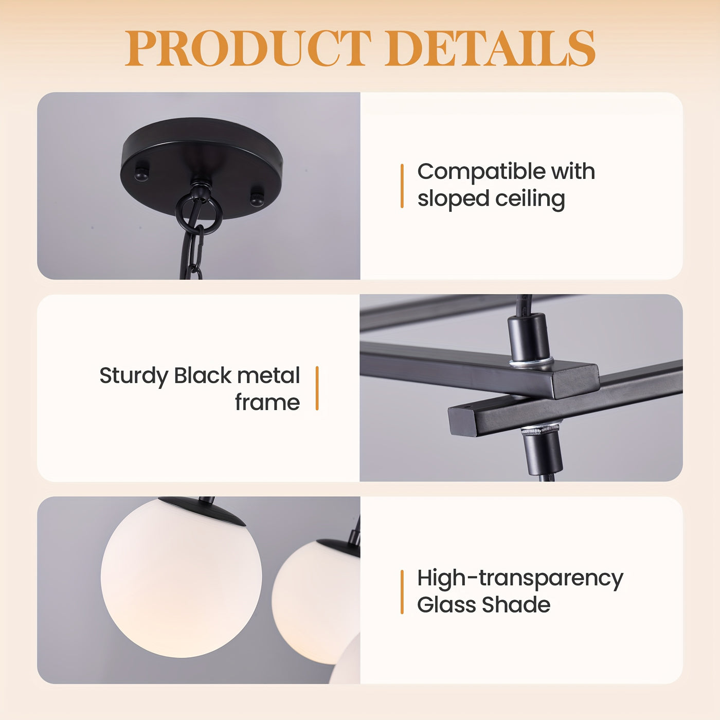 6-Light Modern Chandelier For Dining Room, Sputnik Ceiling Light Fixture With White Glass Globe Bubble, Adjustable Mid Century Chandelier Foyer Chandeliers For High Ceilings
