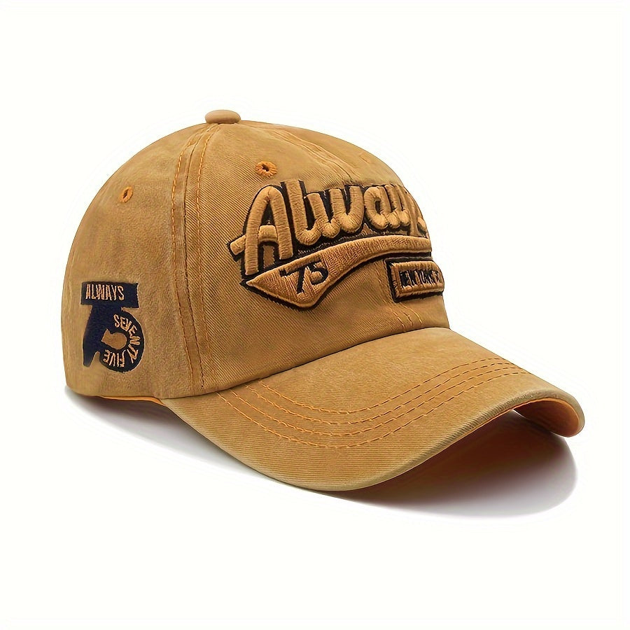 1pc Set Of European And American Embroidered Baseball Cap, 3D Embroidered Baseball Cap, Korean Duckbill Cap, Sun Visor, Couple Style