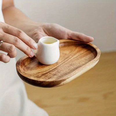Japanese-Inspired LDQ Elegant Wooden Serving Tray - Space-Saving Design for Food & Drink Service - Perfect for Home Decor and Kitchen Accessories