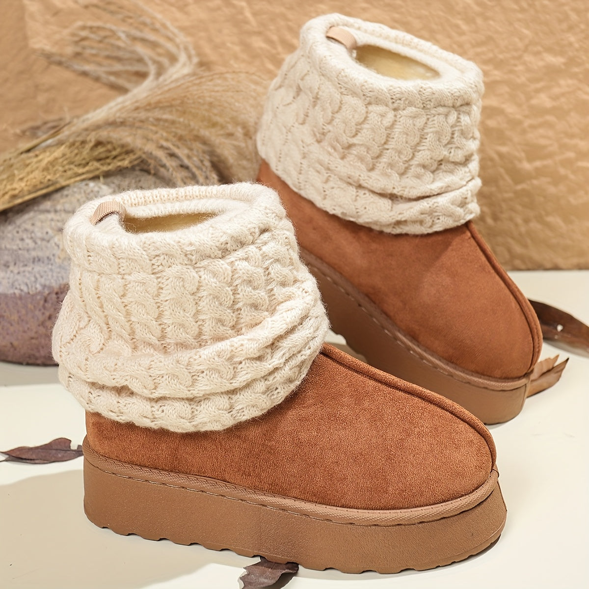 Cozy Slip-On Mid-Calf Boots