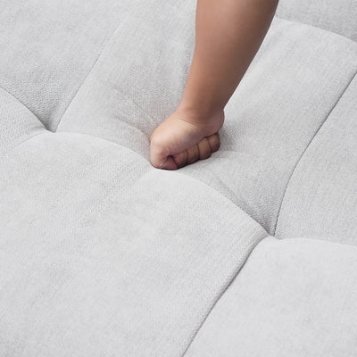 119" Cloud Couch Modular Sectional Sofa with Ottoman, Linen Deep Seat with Pillows Convertible Sofafor Living Room, Bedroom And Apartment, Living Room Couch, Sofa Sectional for Living Room, Couch for Bedroom, Foldable Sofa, C