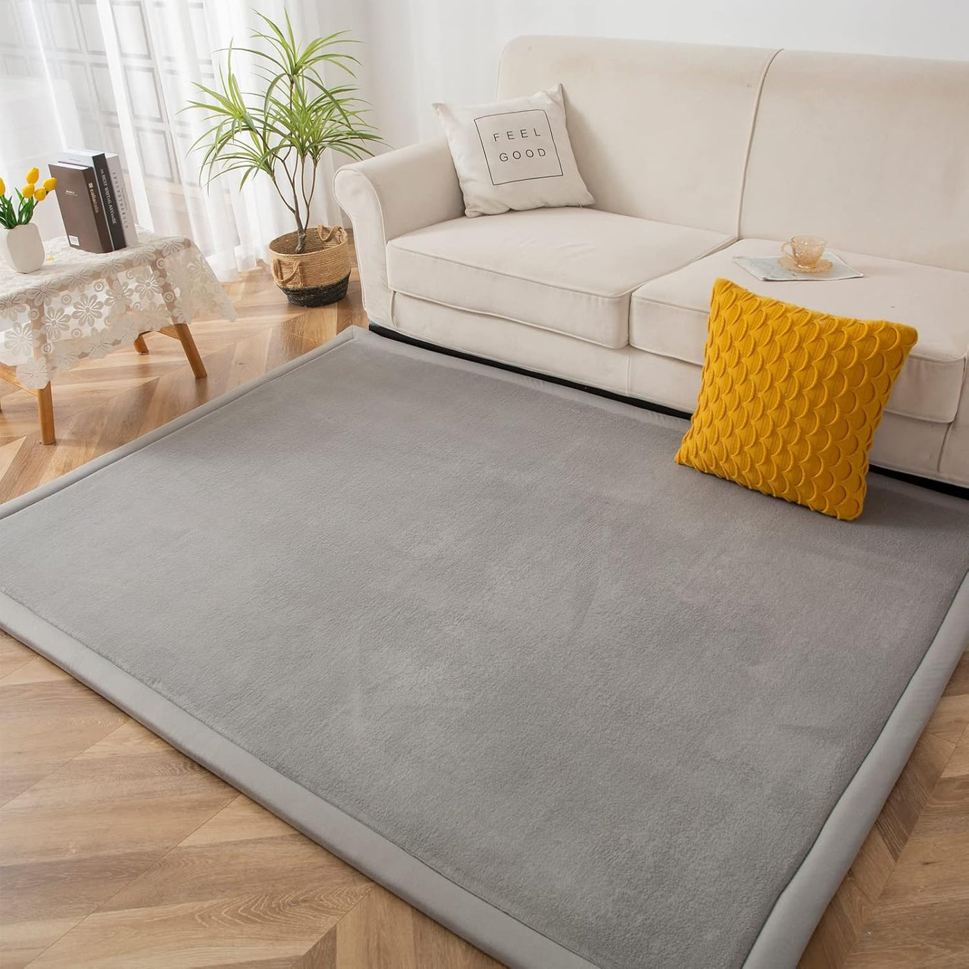 1pc Japanese Tatami Mat, Coral Velvet Mellow Mat, Baby Play Mat For Floor, 1.2 Inch Thick Crawling Rugs, Padded Foam Area Mat For Kids Playroom, Playpen, Nursery, Living Room, Yoga Mat, Non-Slip Backing
