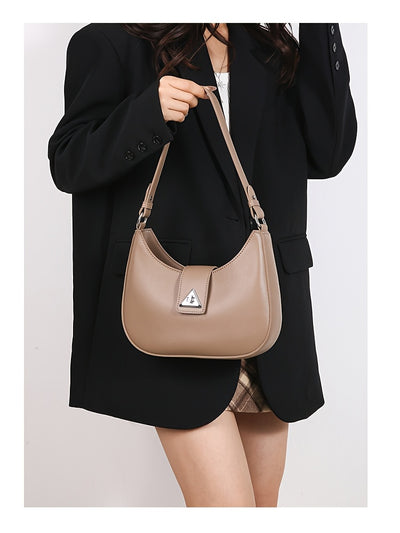 Korean High-end Texture Bag for Women, Fashionable And Versatile, Simple Single Shoulder Underarm Bag, Crescent Shaped Bag for Women