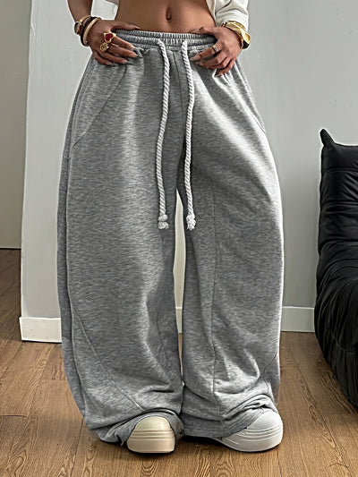 Autumn and Winter Women's Fashion Comfortable Versatile Casual Lazy Design Drawstring Pants