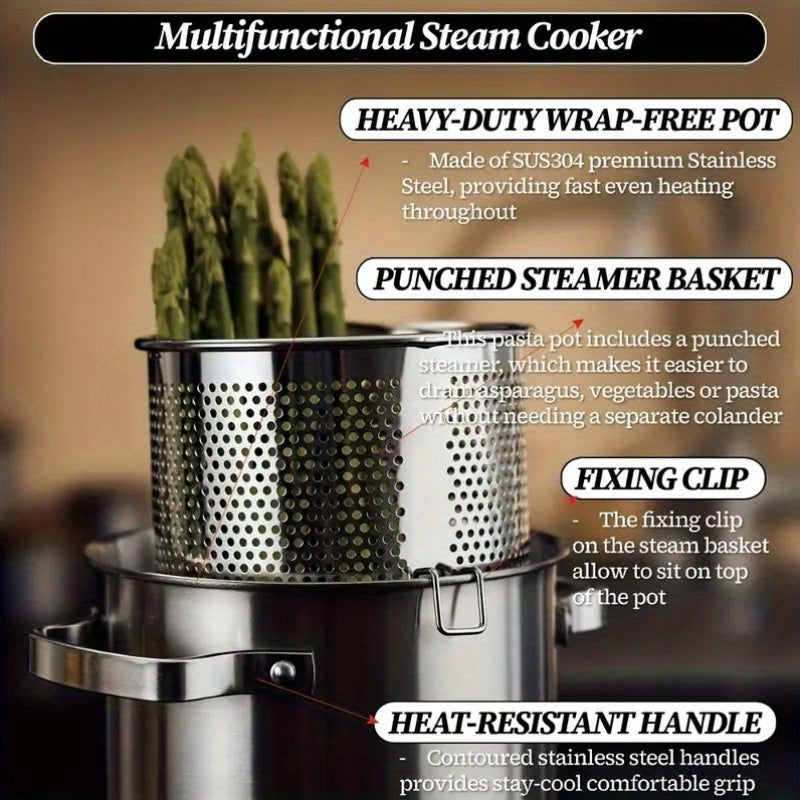 An 8 Liter (2.11 Gallon) Large Capacity Soup Pot, Enamel Large Capacity Soup Pot, Korean Deep Soup Pot, Noodle Pot, Suitable for Quick Cooking And Stewing, Multi-function Kitchen Stew Pot, Suitable for Gas And Induction Cooke
