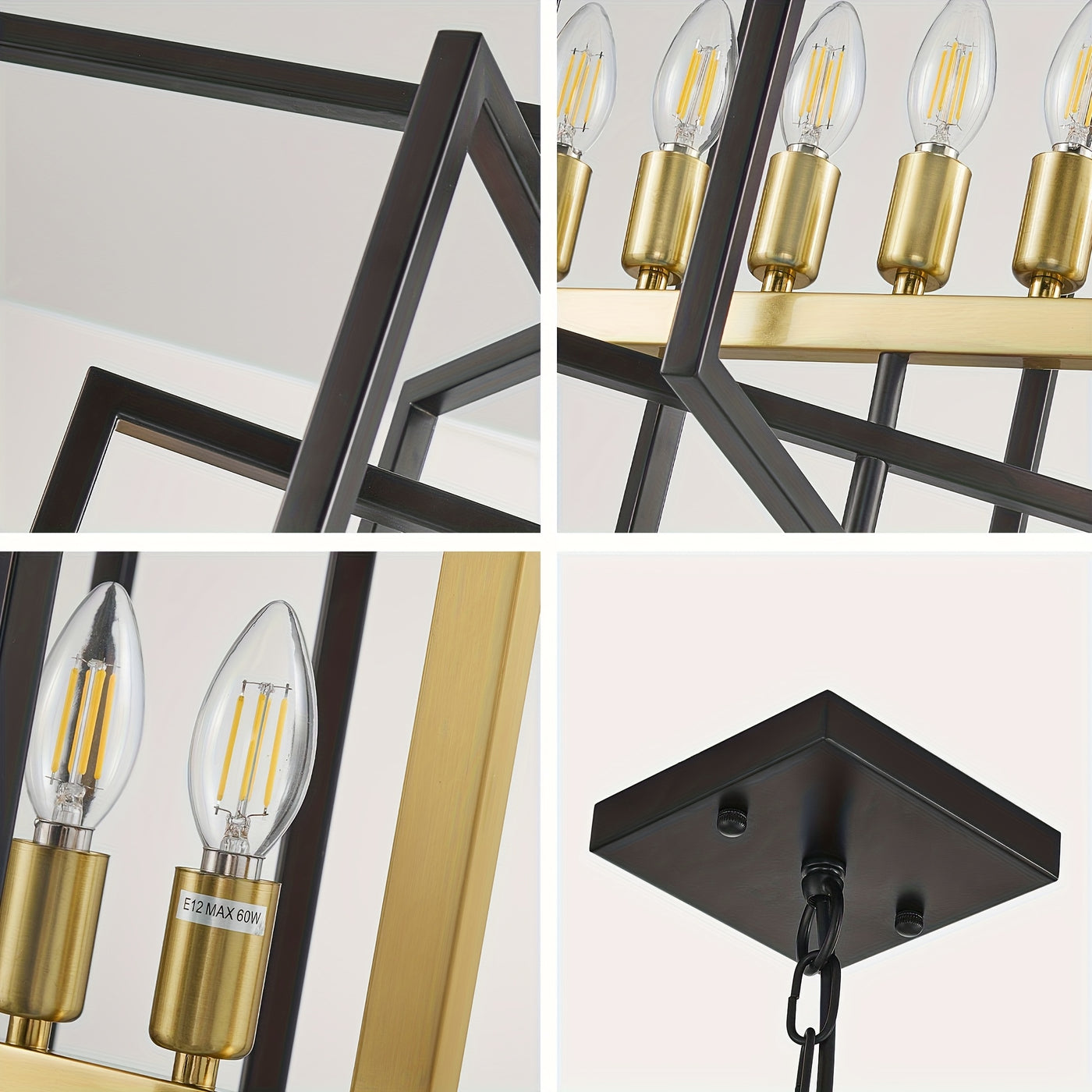 Modern 7 Light Chandelier, 23 Inch Swivel Rectangular Pendant Light Rustic Industrial Farmhouse Foyer Lighting Fixture For High Ceilings For Kitchen Island, Stairs, Entryway