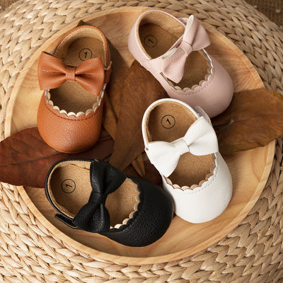 Infant Baby Girls Mary Jane Flats, Soft Sole Princess Dress Shoes Crib Shoes First Walker Shoes