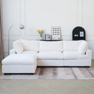Extra Large 118" Modern Modular Sectional Sofa - L-Shaped Sectional with Chaise Lounge, Plush Cushions & Washable/Replaceable Cover - Modular Sofa with Chaise Convertible, Spacious Living Room Couch for Apartments, Houses - E