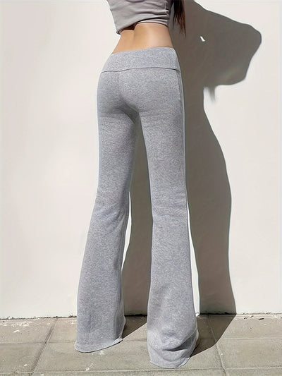 Women's Solid Color Casual Fashion Pants, 2pcs Set