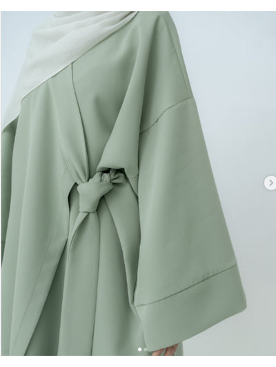 Women's Islamic Abaya Kurung Hanbok Outfit - Elegant Korean-Hijab Inspired Two-Piece with Tie Belt, Long Flowing Robe for Wedding, Everyday, Ramadan - Modest Muslim Formal & Casual Attire, Muslim Dress, Modest Event Wear, Str