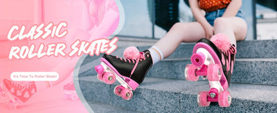 Classic Roller Skates For Women And Girl, High-top PU Leather Roller Skates With Light Up Wheels, The Best Halloween Gift For Roller Skating Beginners