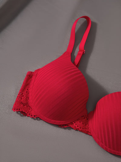 [6pcs] Elegant Striped Push-Up Bras