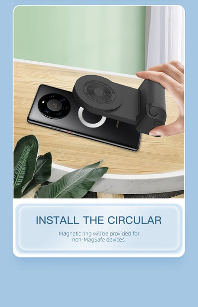 Magnetic Phone Camera Grip Holder, Portable Self Camera Handle, Ergonomic Design, Suitable for iPhone for samsung Android Phones to Vlog Photo and Video Shooting