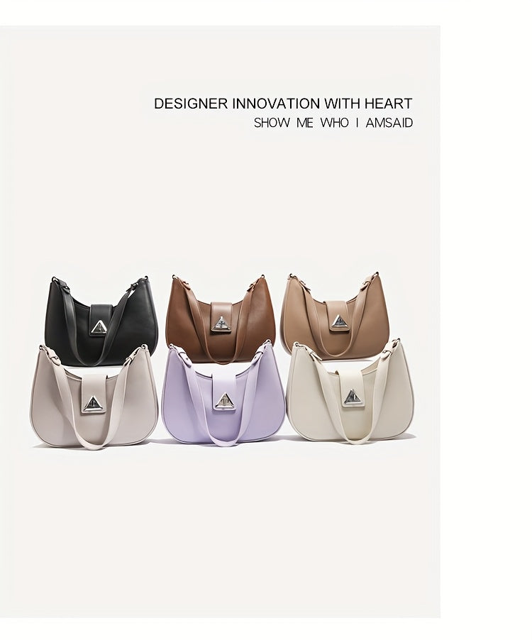 Korean High-end Texture Bag for Women, Fashionable And Versatile, Simple Single Shoulder Underarm Bag, Crescent Shaped Bag for Women