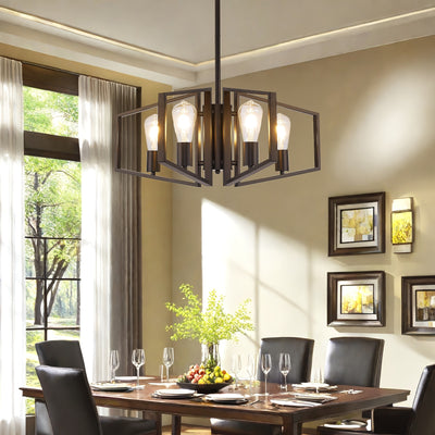 Modern Chandelier, 4Light & 8-Light Farmhouse Dining Room Light Fixture, Modern Industrial Chandelier For Living Room, Bedroom, Foyer, Stairway, Entryway