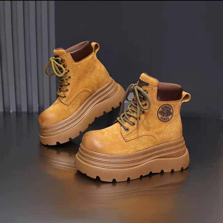 Round Toe Chunky Sole Retro Fashion Versatile Women's Boots/Daily Outdoor Hiking British Style Ankle Shorties