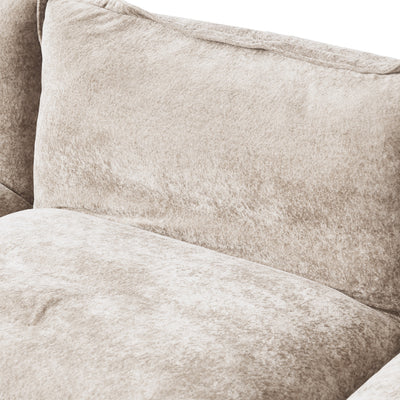 Modern Minimalist 4-Seater Modular Sectional Sofa - 147" Deep Seat Cloud Couch with Plush Chenille Upholstery, Hardwood Frame & Cushioned Backrest, White Fabric for Living Room, Bedroom, Office - No Assembly Required, Section