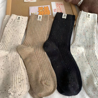 2 Pairs of Rabbit Socks - Mid Knee Knitted Fabric Casual Japanese Style, Suitable for All Seasons, Solid Color, Machine Washable, Women'S Long Socks And Pantyhose