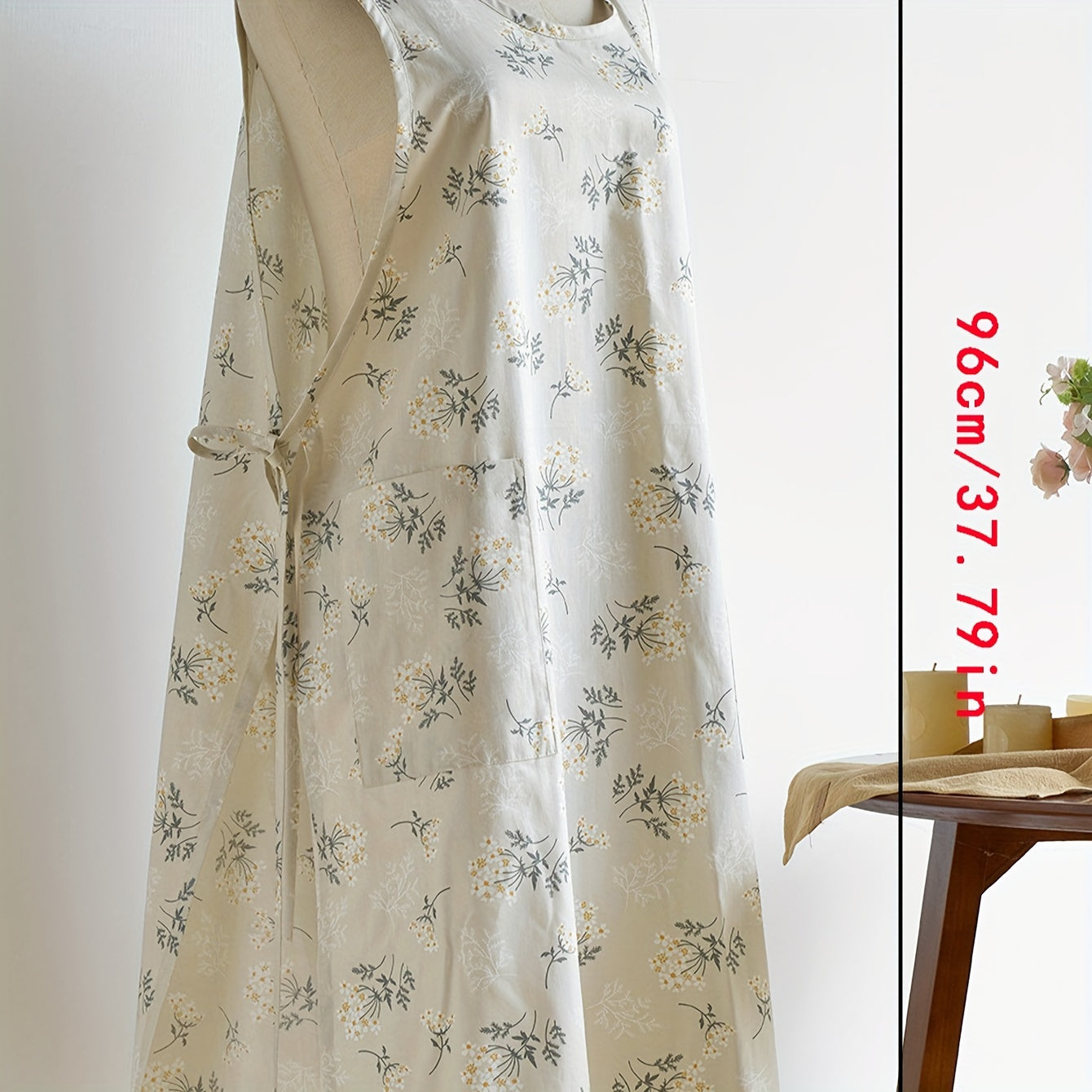 1pc, Waterproof Pure Cotton Household Japanese And Korean Style Kitchen Apron Household Chores Apron Waist Apron Cotton And Linen