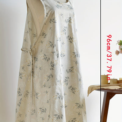 1pc, Waterproof Pure Cotton Household Japanese And Korean Style Kitchen Apron Household Chores Apron Waist Apron Cotton And Linen