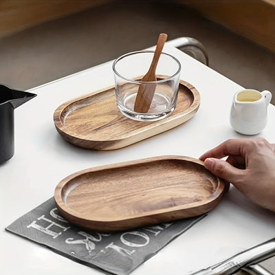 Japanese-Inspired LDQ Elegant Wooden Serving Tray - Space-Saving Design for Food & Drink Service - Perfect for Home Decor and Kitchen Accessories