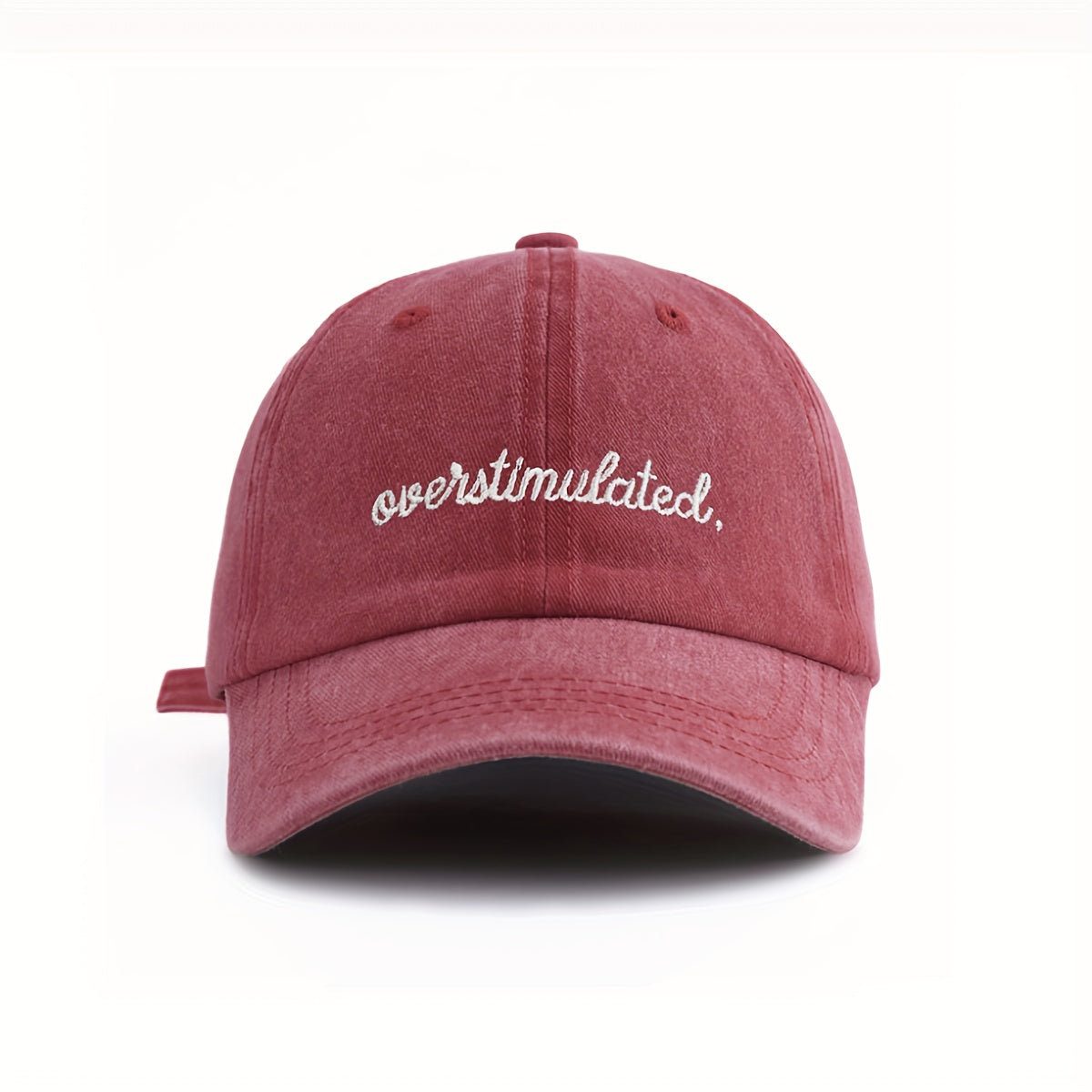 "Overstimulated" Embroidered Letter Baseball Cap