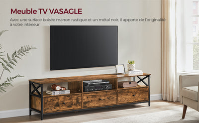 TV Stand, TV Cabinet for up to 80 Inch TV, TV Table with 3 Drawers and 3 Open Shelves, 40 x 178 x 50 cm, for Living Room