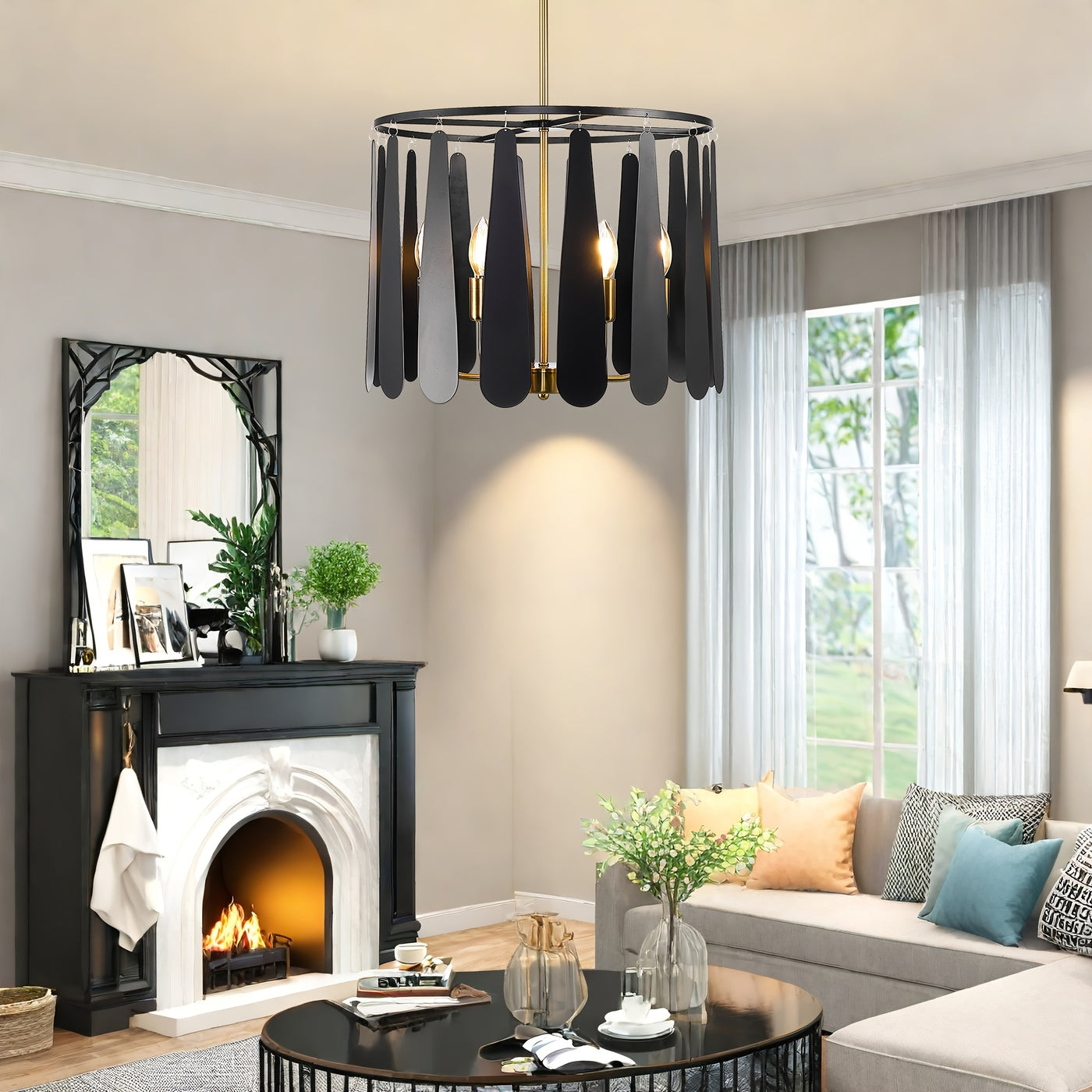 6-Light Island Lights For Kitchen, Farmhouse Dining Room Light Fixture, Rustic Foyer Lighting Fixtures, Modern Hanging Pendant Lights For Living Room, Bedroom, Entryway