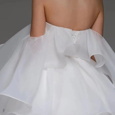 Short Srapless Wedding Dress Off Shoulder Mini Lace-up Bridal Gown Simple Vestido De Novia