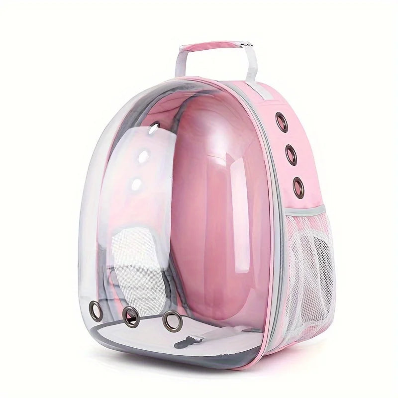 Breathable Transparent Space Capsule Cat Backpack – Durable Acrylic Pet Carrier with Zippered Access