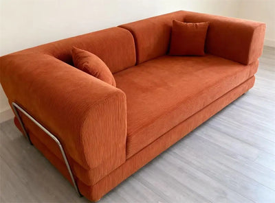 EU warehouse 2025 removable washed corduroy modular compression sofa 200 cm sleeper sofa bed bedroom furniture