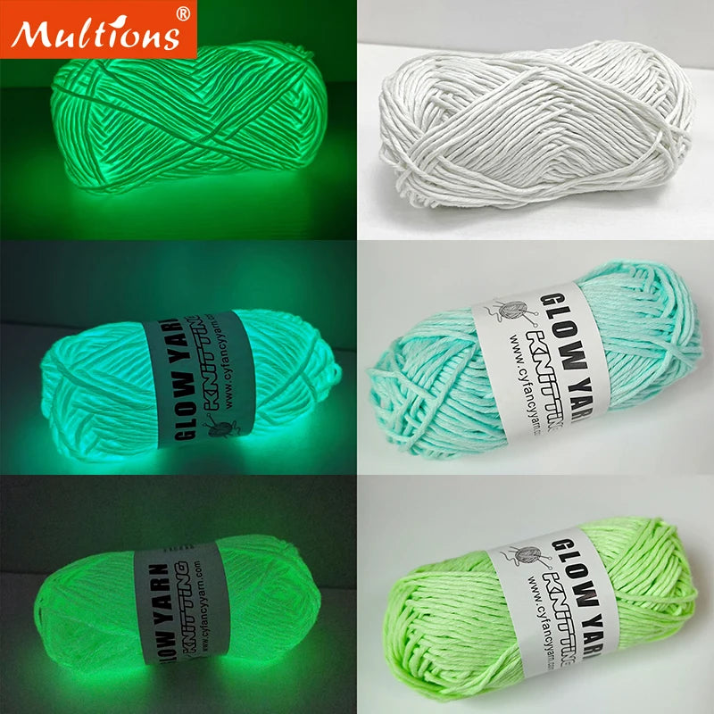 50g Luminous Yarn Polyester Hand Knitting Luminous Yarn DIY Weave Glow In The Dark for Cardigan Scarf Suitable Knitting Tools