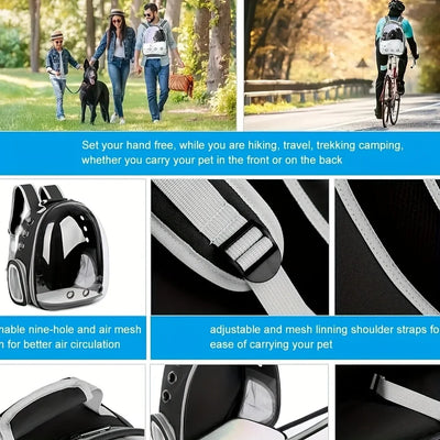Breathable Transparent Space Capsule Cat Backpack – Durable Acrylic Pet Carrier with Zippered Access