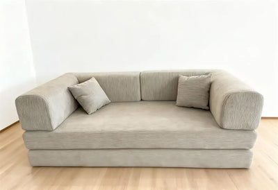 EU warehouse 2025 removable washed corduroy modular compression sofa 200 cm sleeper sofa bed bedroom furniture