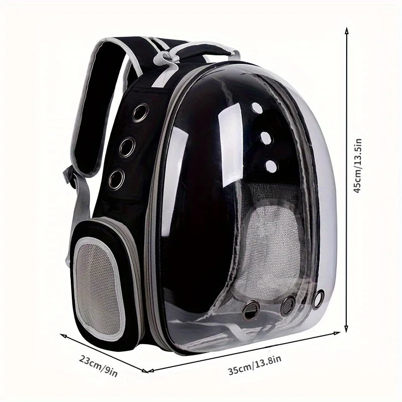 Breathable Transparent Space Capsule Cat Backpack – Durable Acrylic Pet Carrier with Zippered Access