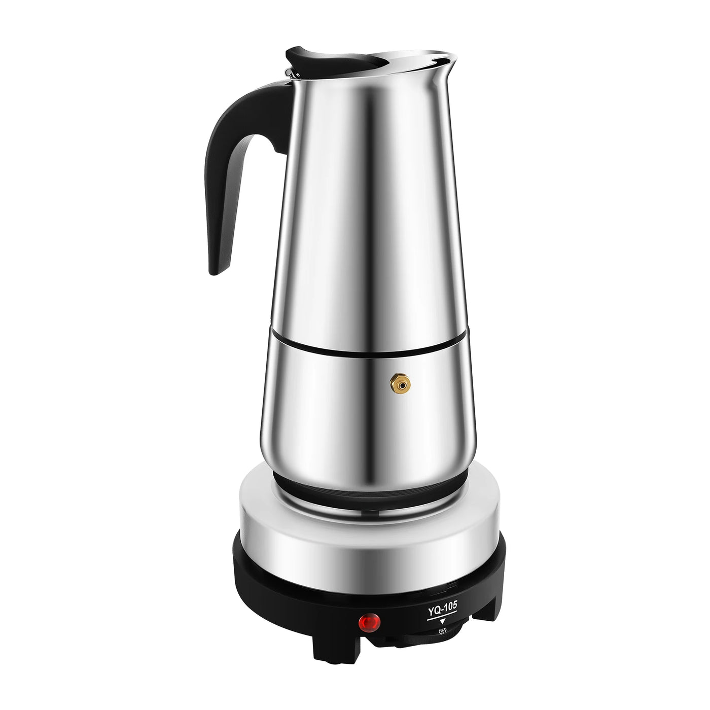 9-Cup Espresso Maker Moka Pot Coffee Infusing w/Electric Stove Stainless 450ml
