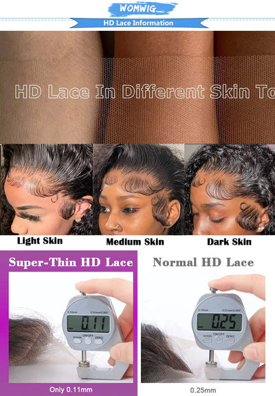 250 Density Invisible Strap 360 Full HD Lace Glueless Wig Deep Wave Frontal Wig 30 Inch Water Wave Lace Front Wigs Human Hair