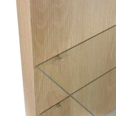 TV Cabinet for Living Room,TV Lowboard,Sideboard, with LED,2 Glass Partition,3 Drawers,White High Gloss