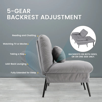 Fold-out Futon Cover Sofa Sleeper Sleeper Fits Corner Sofa 3-Seater Guest Sofa with Adjustable Backrest fabric