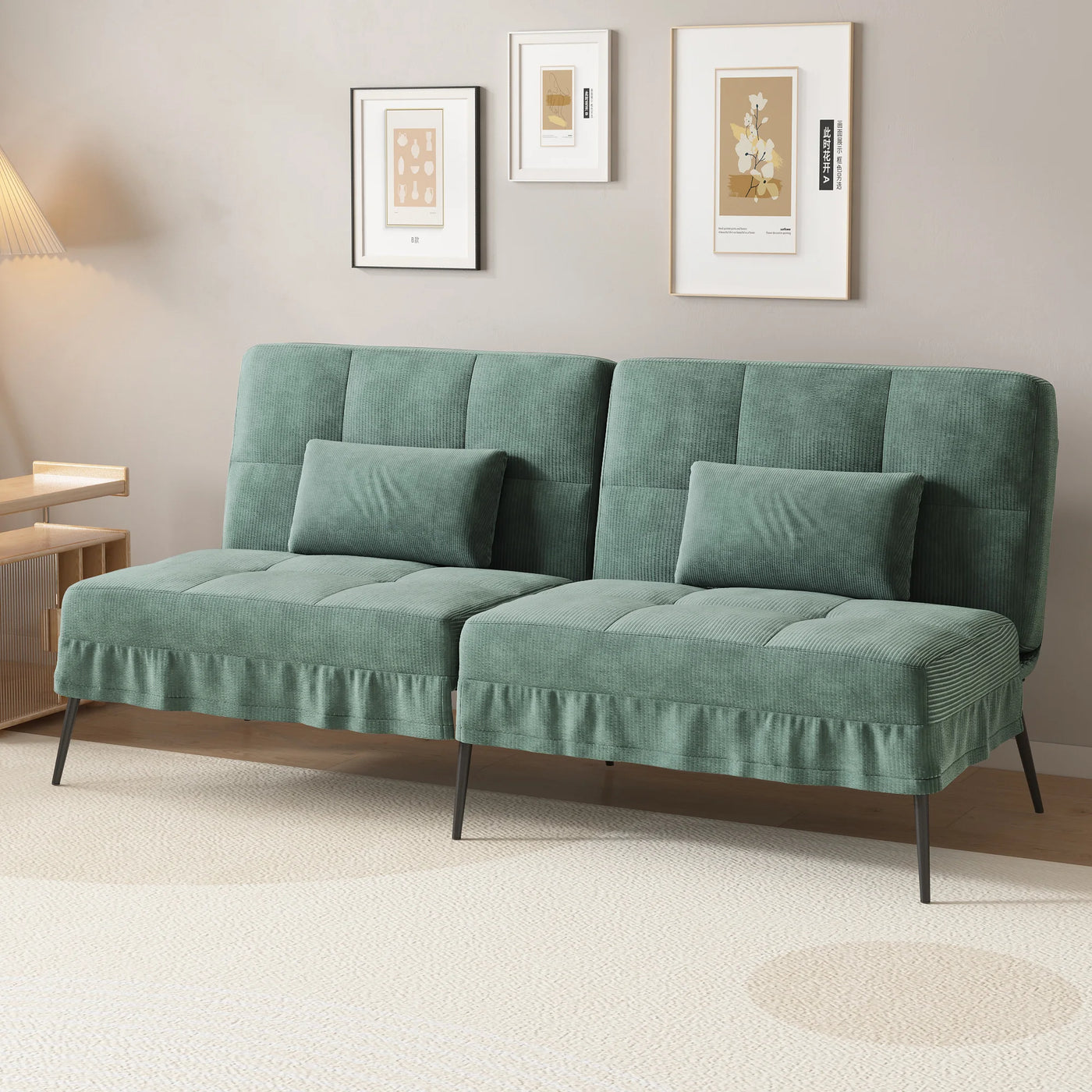 Fold-out Futon Cover Sofa Sleeper Sleeper Fits Corner Sofa 3-Seater Guest Sofa with Adjustable Backrest fabric