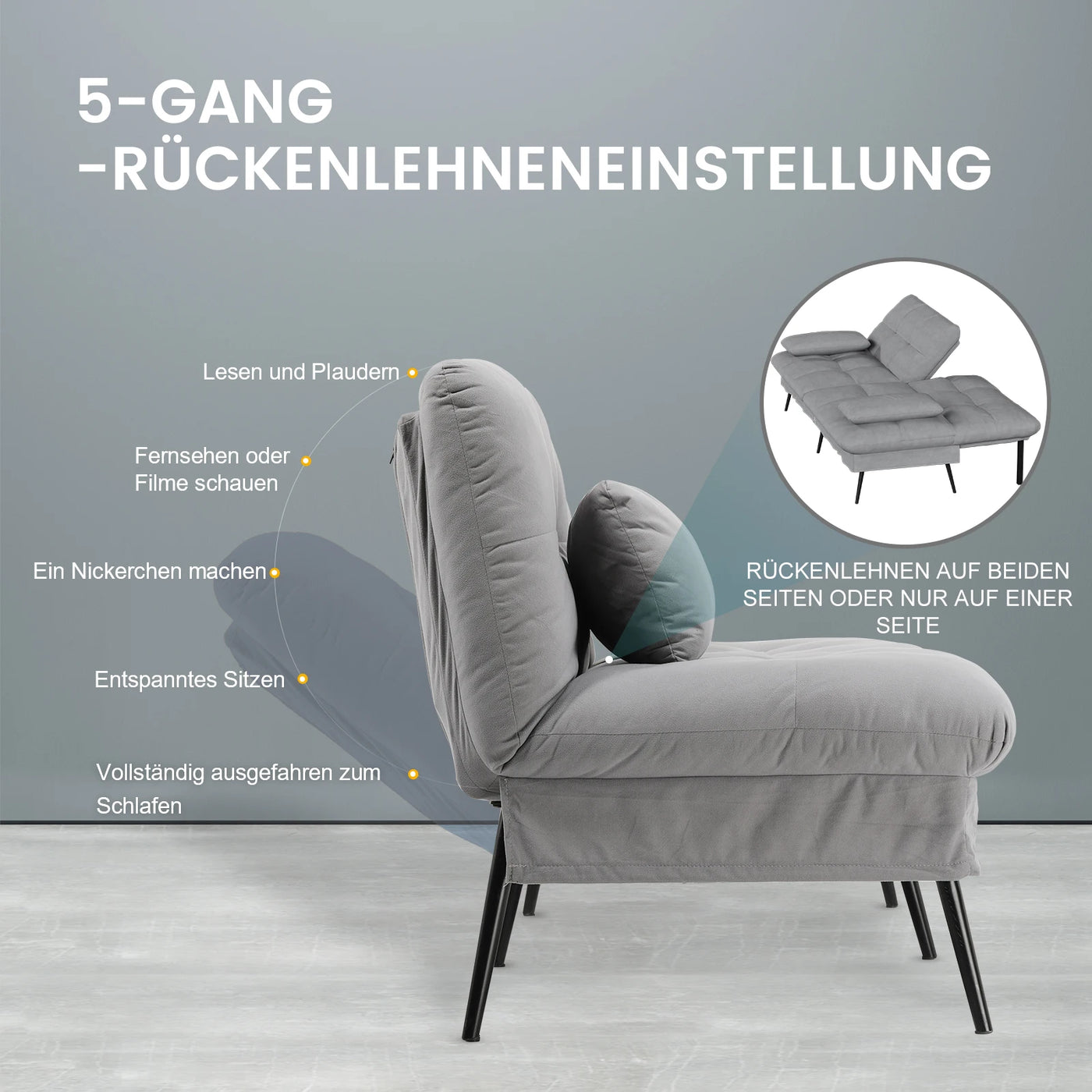 Fold-out Futon Cover Sofa Sleeper Sleeper Fits Corner Sofa 3-Seater Guest Sofa with Adjustable Backrest fabric