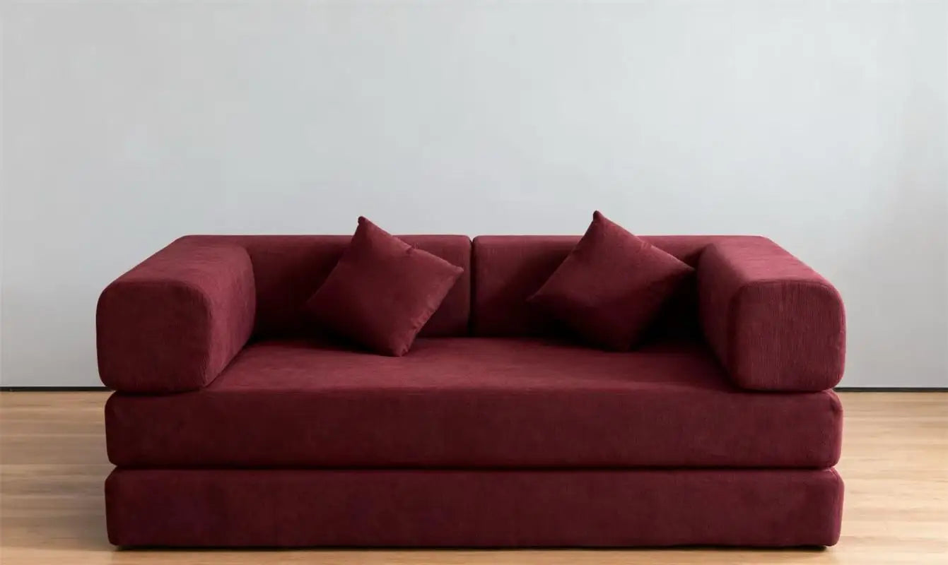 EU warehouse 2025 removable washed corduroy modular compression sofa 200 cm sleeper sofa bed bedroom furniture