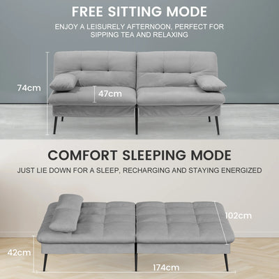 Fold-out Futon Cover Sofa Sleeper Sleeper Fits Corner Sofa 3-Seater Guest Sofa with Adjustable Backrest fabric