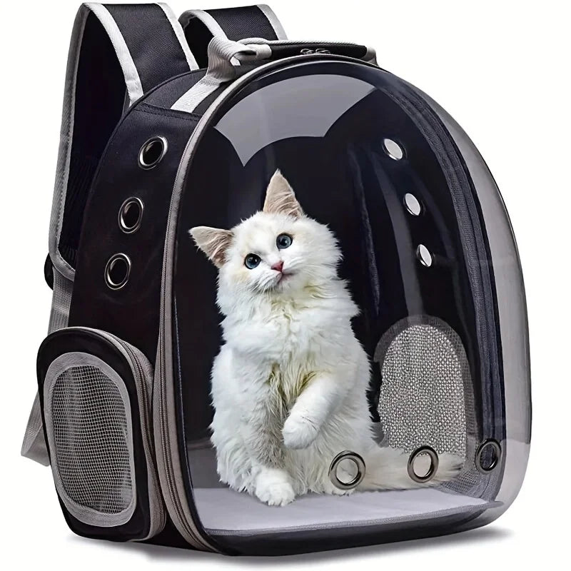 Breathable Transparent Space Capsule Cat Backpack – Durable Acrylic Pet Carrier with Zippered Access