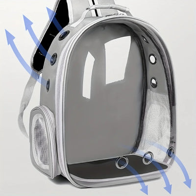 Breathable Transparent Space Capsule Cat Backpack – Durable Acrylic Pet Carrier with Zippered Access