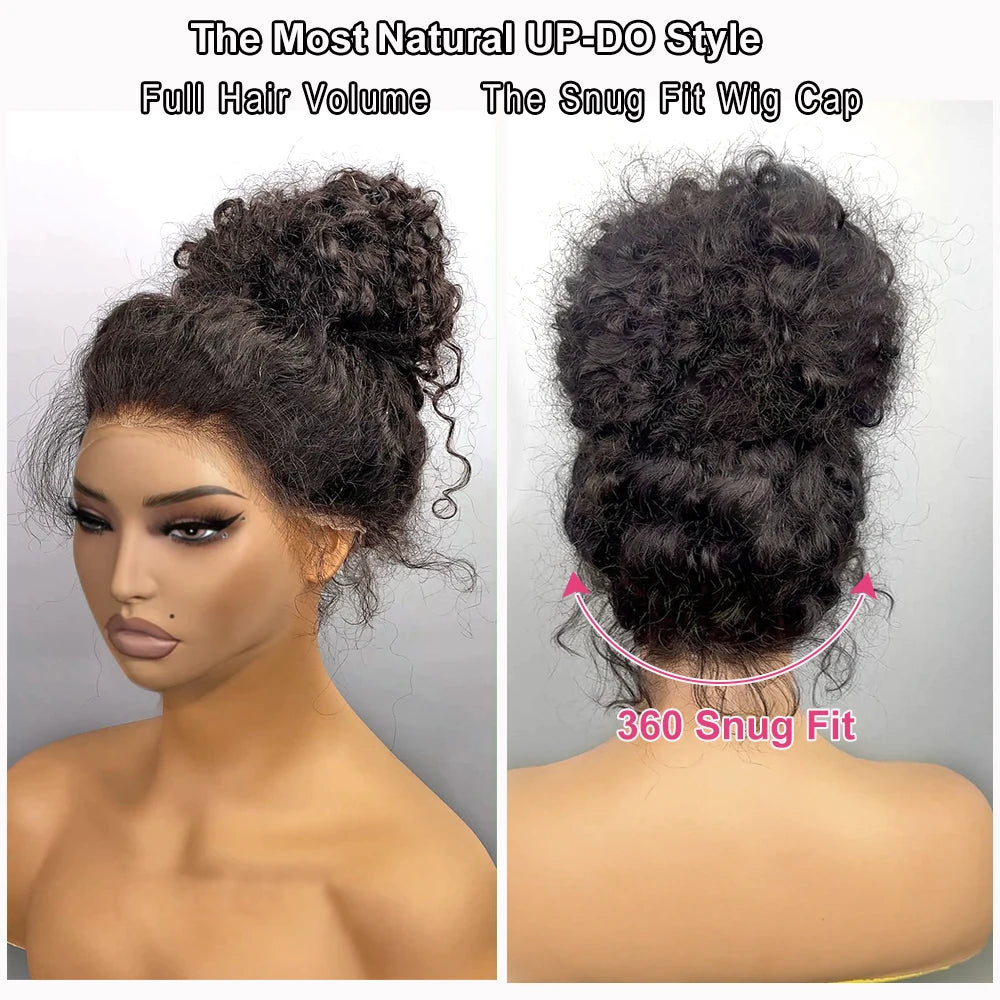 250 Density Invisible Strap 360 Full HD Lace Glueless Wig Deep Wave Frontal Wig 30 Inch Water Wave Lace Front Wigs Human Hair